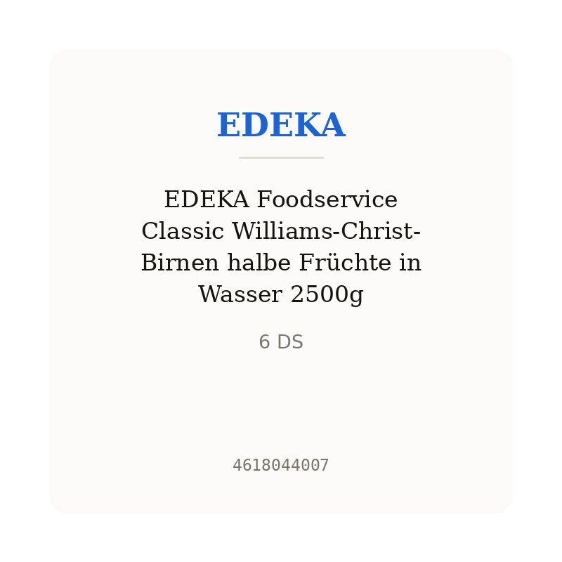 EDEKA Foodservice Classic Williams-Christ-Birnen halbe Früchte in Wasser 2500g