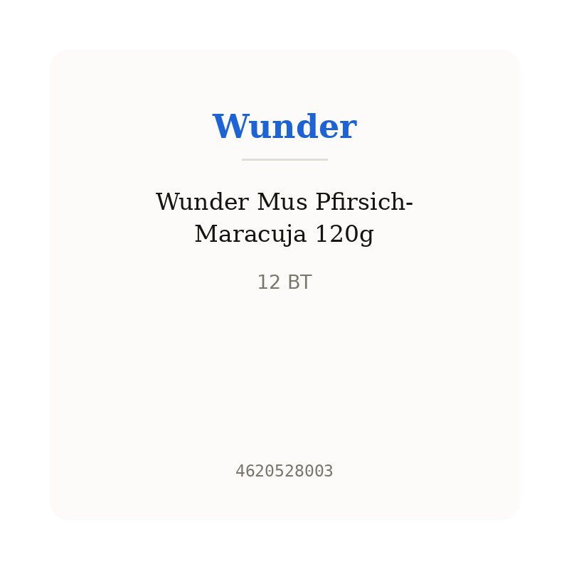 Wunder Mus Pfirsich-Maracuja 120g
