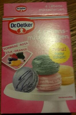Dr.Oetker Lebensmittelfarben schwarz, rosa, lila, orange 4ST 80g