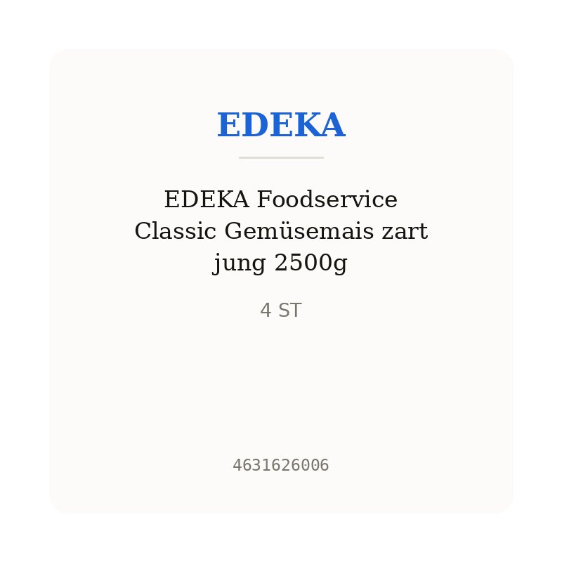 EDEKA Foodservice Classic Gemüsemais zart jung 2500g
