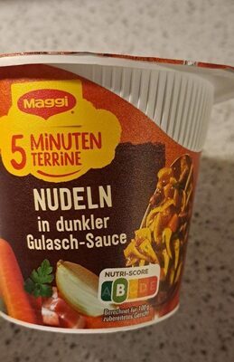Maggi 5 Minuten Terrine Nudeln in dunkler Gulaschsauce 60g