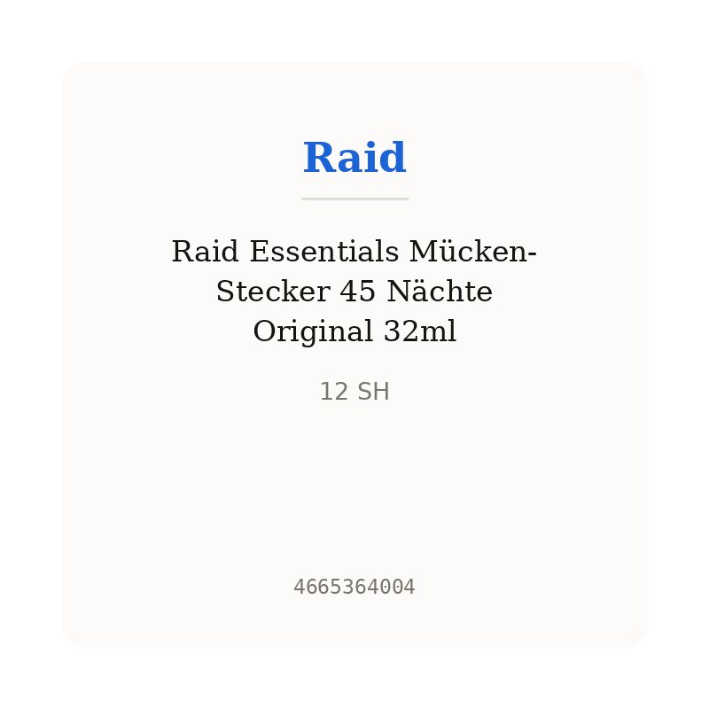 Raid Essentials Mücken-Stecker 45 Nächte Original 32ml
