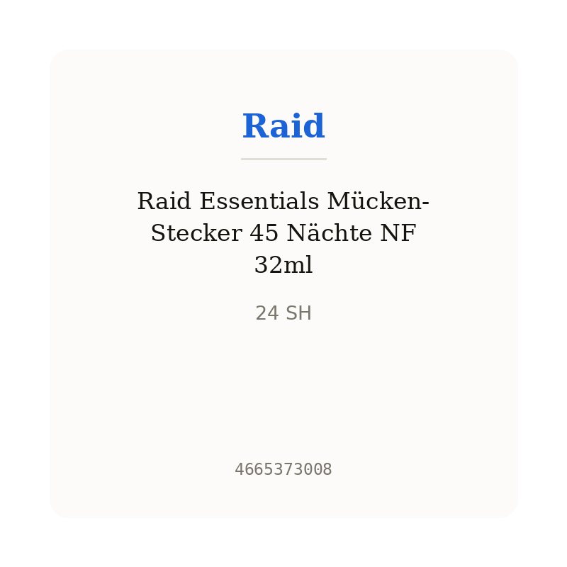 Raid Essentials Mücken-Stecker 45 Nächte NF 32ml