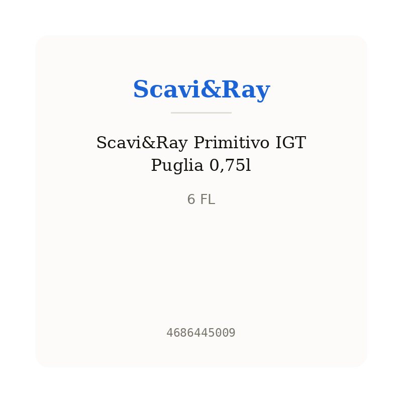 Scavi&Ray Primitivo IGT Puglia 0,75l