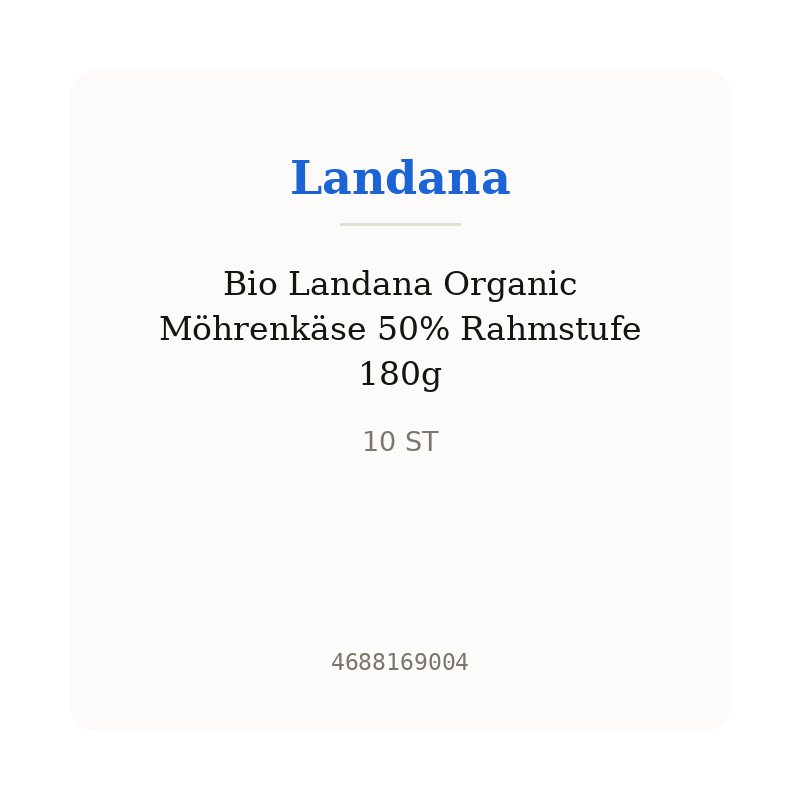 Bio Landana Organic Möhrenkäse 50% Rahmstufe 180g
