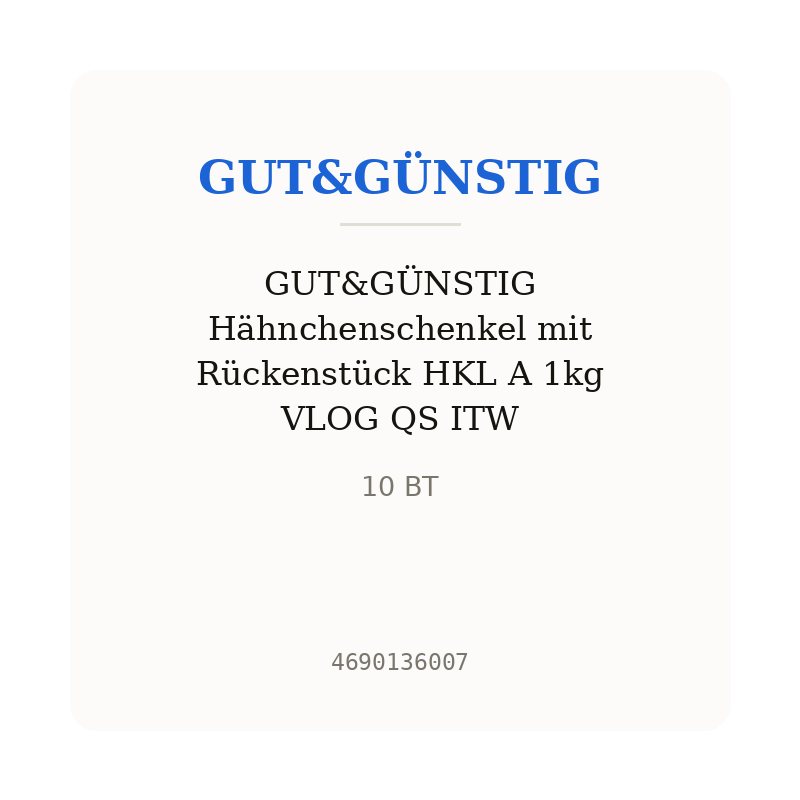 GUT&GÜNSTIG Hähnchenschenkel mit Rückenstück HKL A 1kg VLOG QS ITW