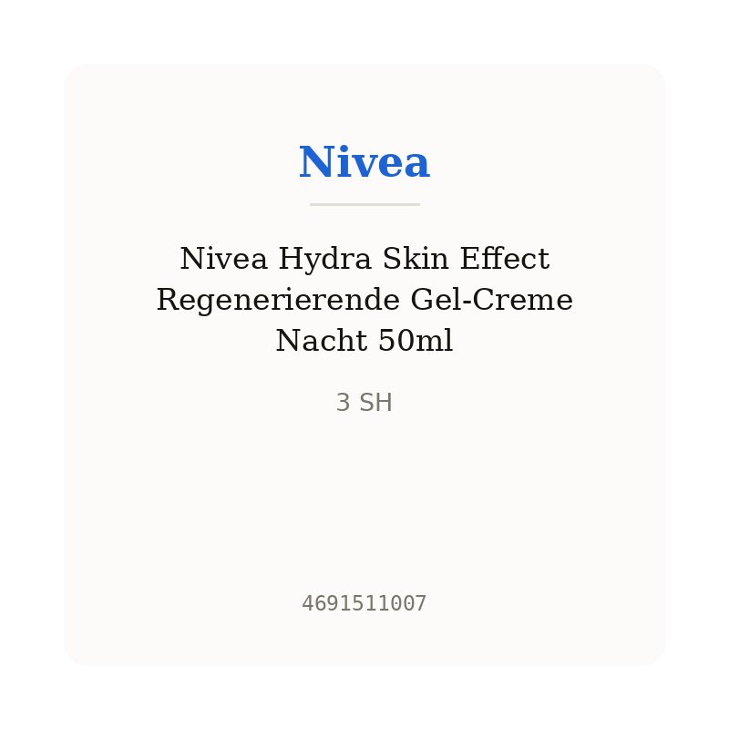 Nivea Hydra Skin Effect Regenerierende Gel-Creme Nacht 50ml