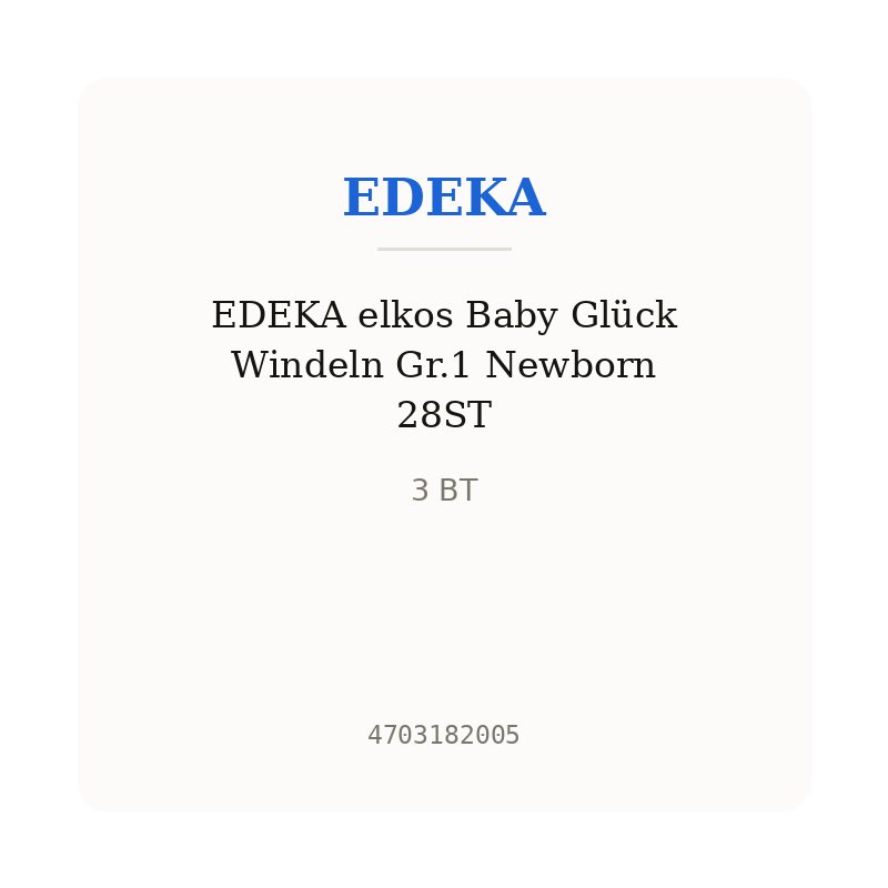 EDEKA elkos Baby Glück Windeln Gr.1 Newborn 28ST