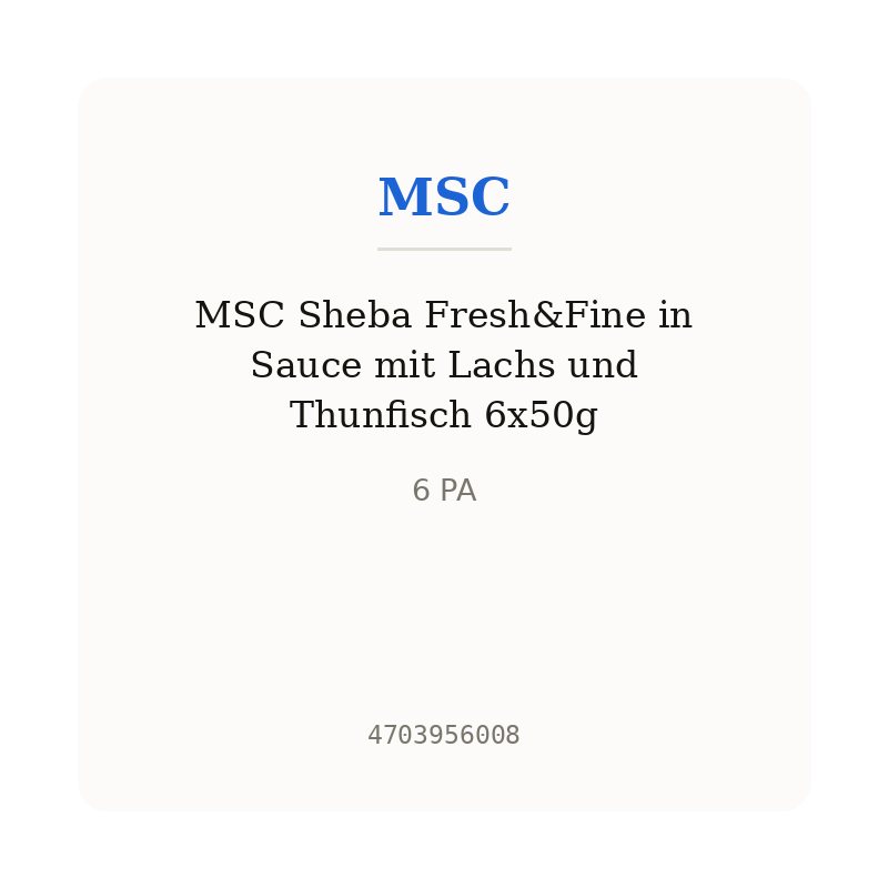 MSC Sheba Fresh&Fine in Sauce mit Lachs und Thunfisch 6x50g
