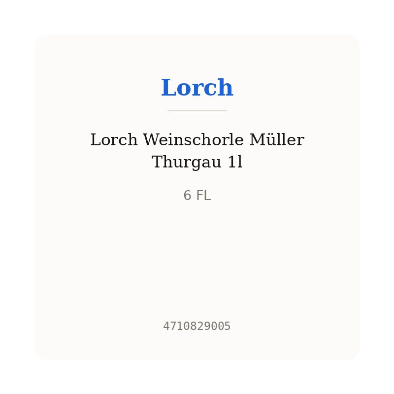 Lorch Weinschorle Müller Thurgau 1l