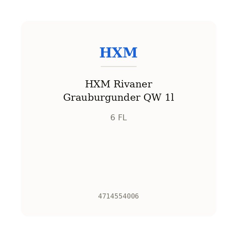 HXM Rivaner Grauburgunder QW 1l