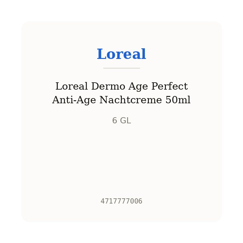 Loreal Dermo Age Perfect Anti-Age Nachtcreme 50ml