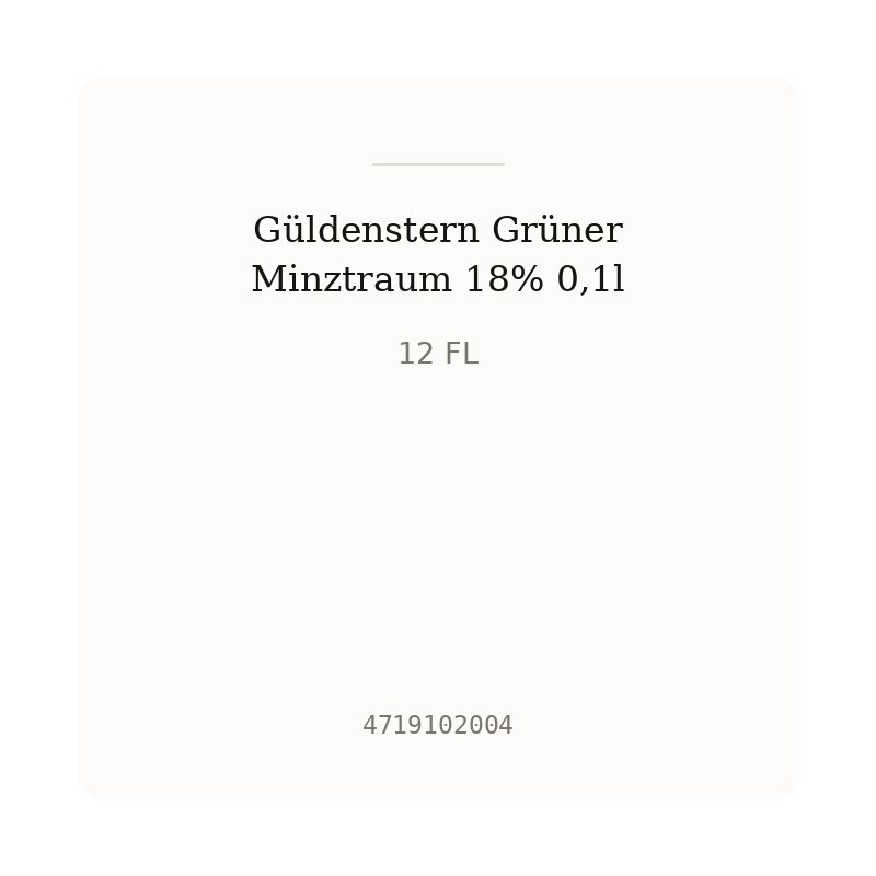 Güldenstern Grüner Minztraum 18% 0,1l