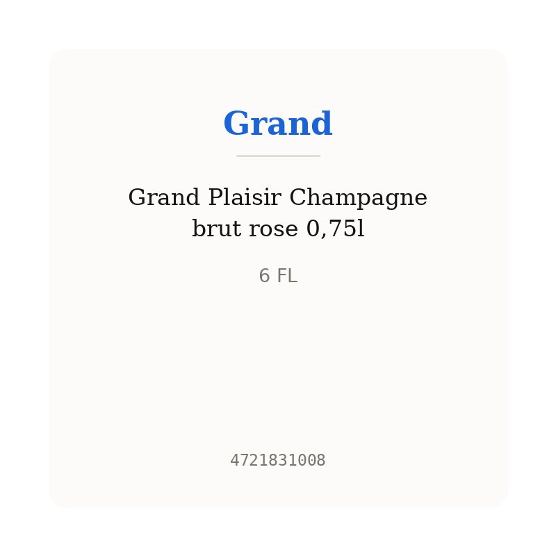 Grand Plaisir Champagne brut rose 0,75l