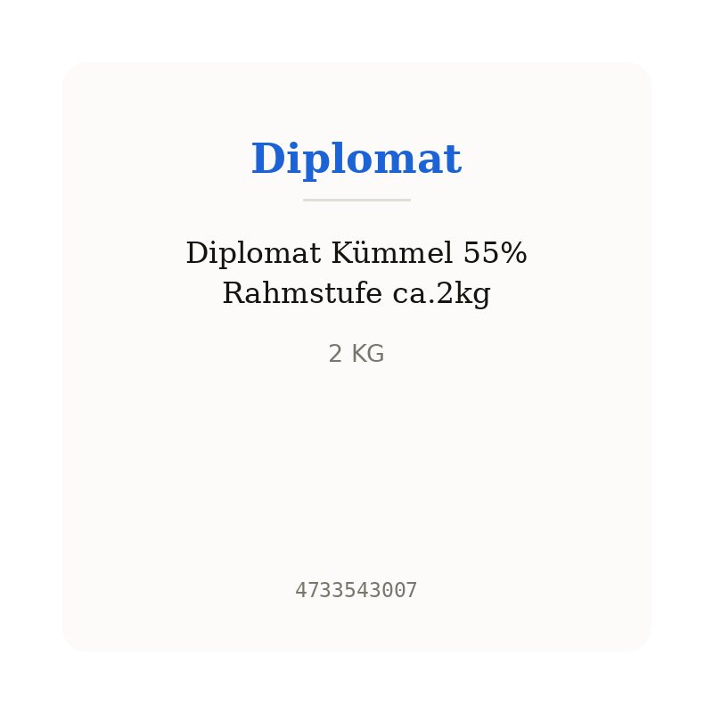 Diplomat Kümmel 55% Rahmstufe ca.2kg