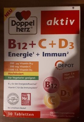 Doppelherz B12+C+D3 Energie+Immun 30Tabletten 33,2g