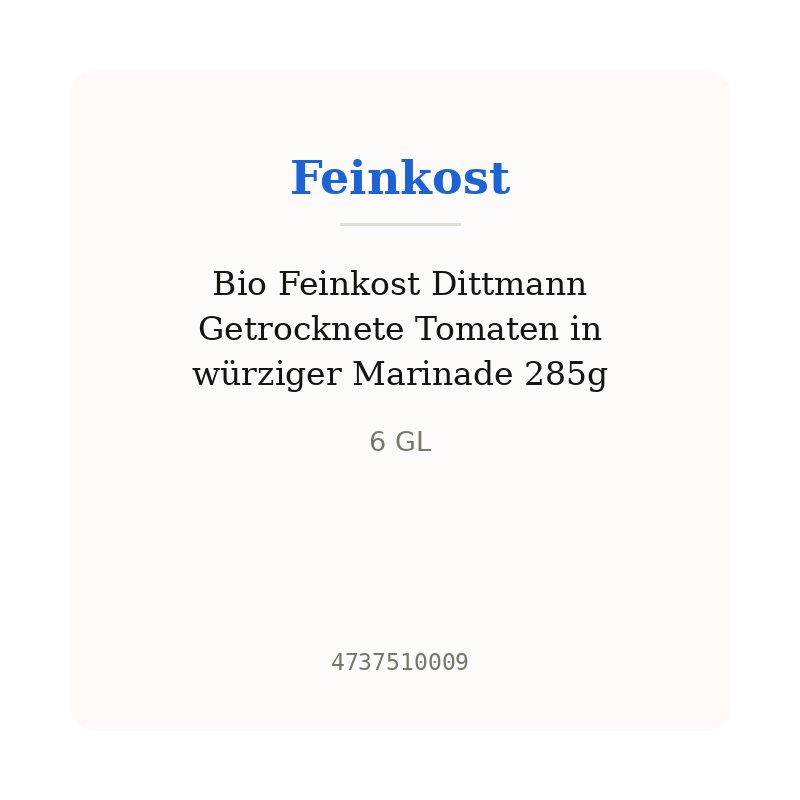 Bio Feinkost Dittmann Getrocknete Tomaten in würziger Marinade 285g