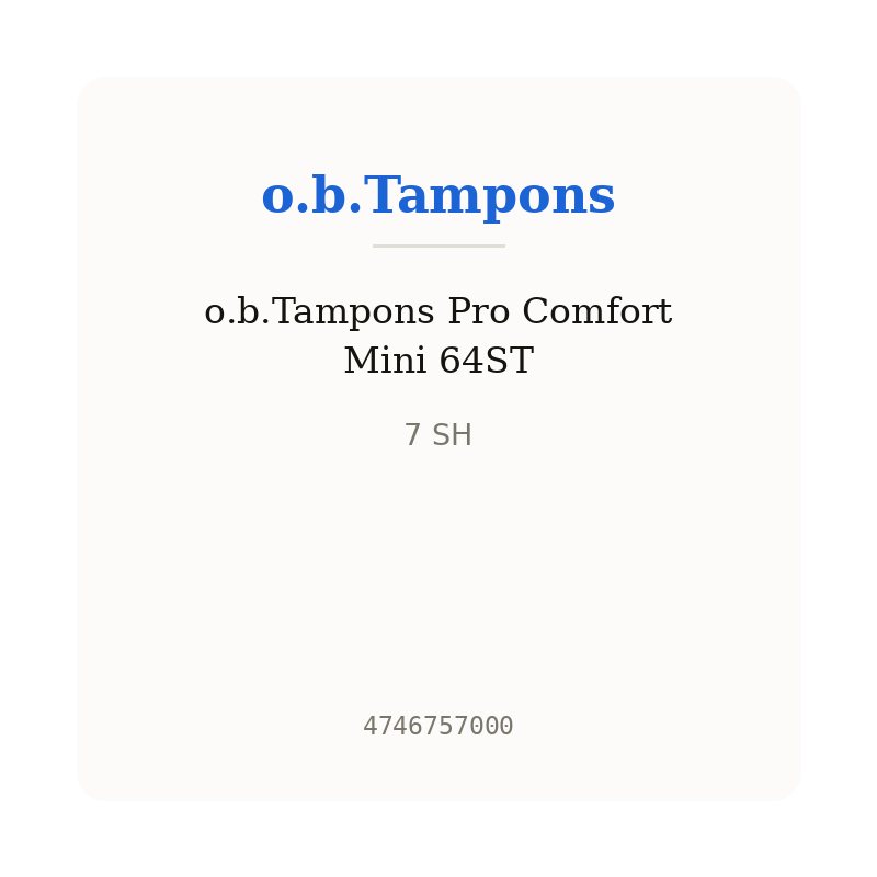 o.b.Tampons Pro Comfort Mini 64ST