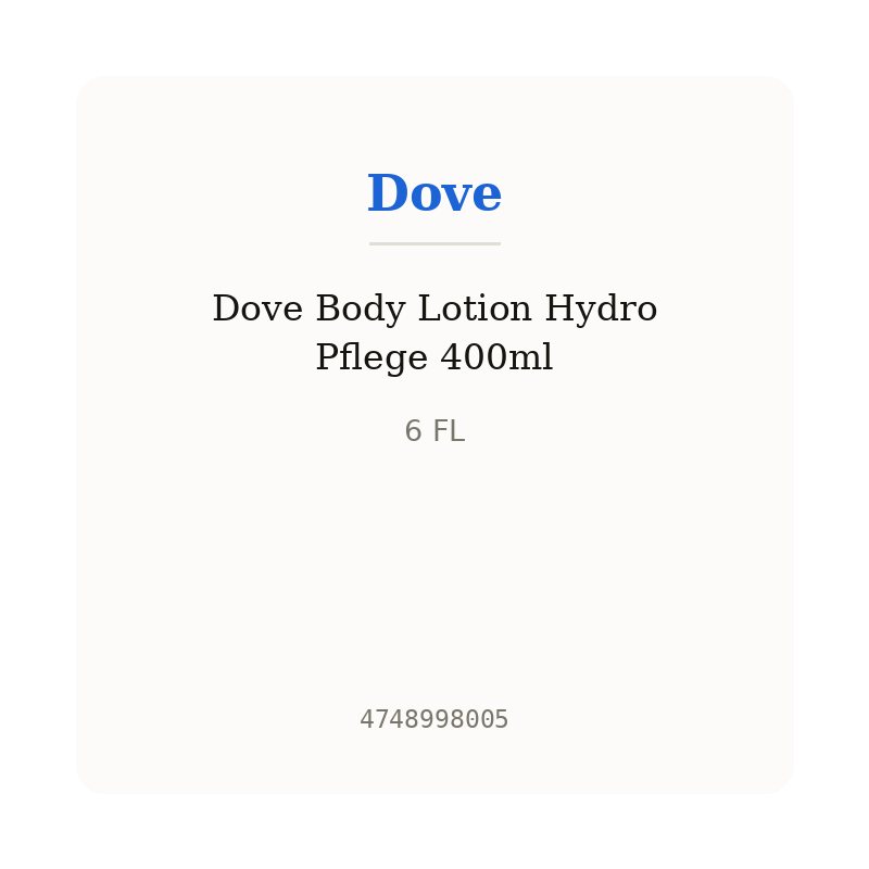Dove Body Lotion Hydro Pflege 400ml