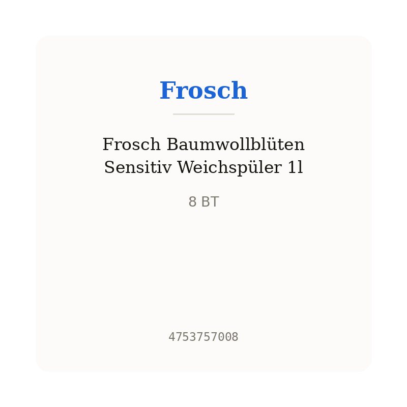 Frosch Baumwollblüten Sensitiv Weichspüler 1l
