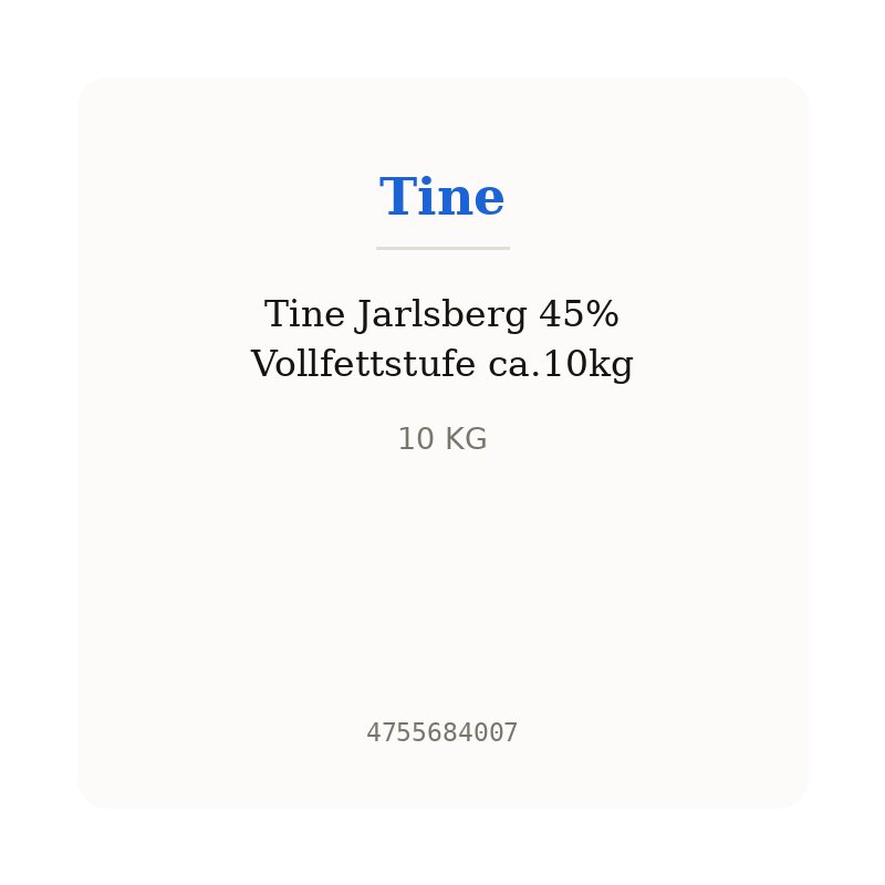 Tine Jarlsberg 45% Vollfettstufe ca.10kg
