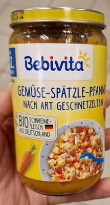Bio Bebivita Menü Gemüse-Spätzle-Pfanne nach Art Geschnetzeltem ab 12.Monat 250g