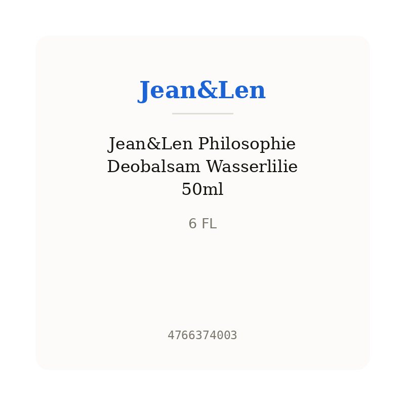 Jean&Len Philosophie Deobalsam Wasserlilie 50ml