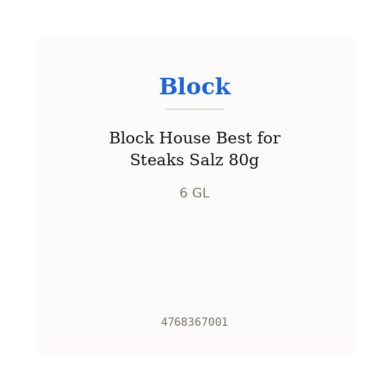 Block House Best for Steaks Salz 80g