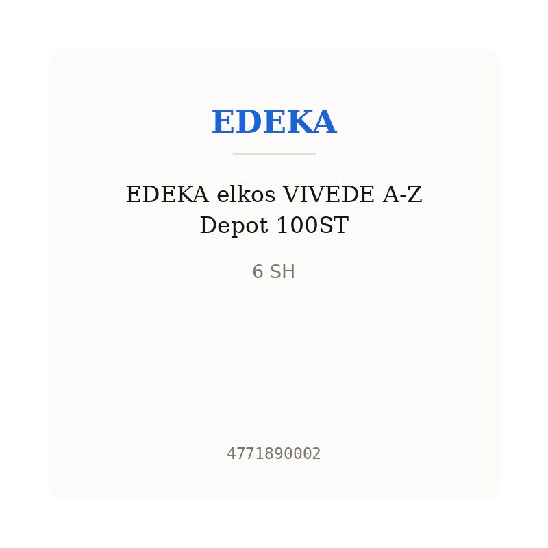 EDEKA elkos VIVEDE A-Z Depot 100ST