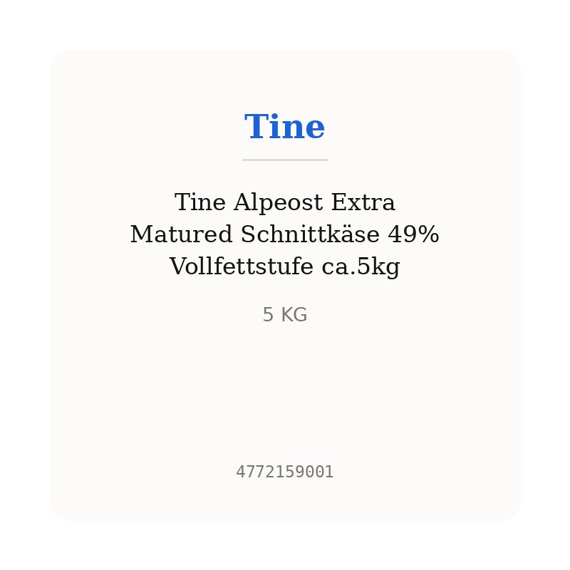 Tine Alpeost Extra Matured Schnittkäse 49% Vollfettstufe ca.5kg