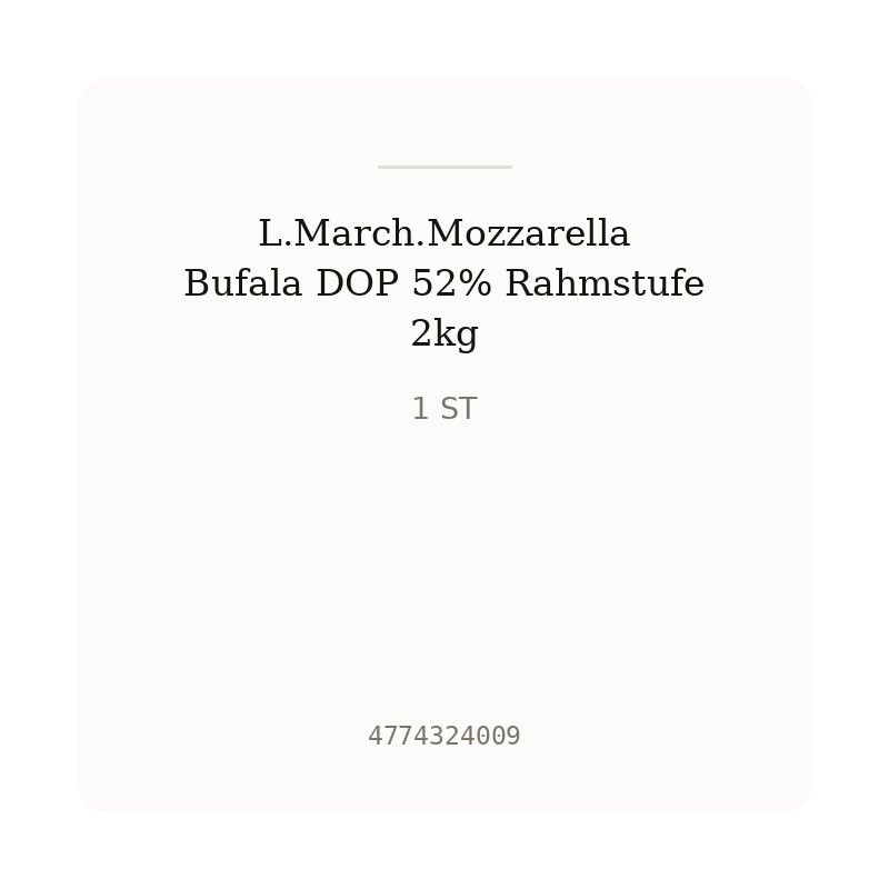 L.March.Mozzarella Bufala DOP 52% Rahmstufe 2kg