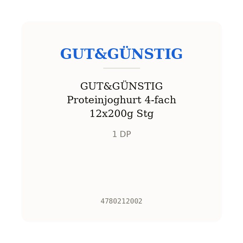 GUT&GÜNSTIG Proteinjoghurt 4-fach 12x200g Stg