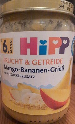 Bio Hipp Mango-Bananen-Grieß ohne Zuckerzusatz ab 6.Monat 190g