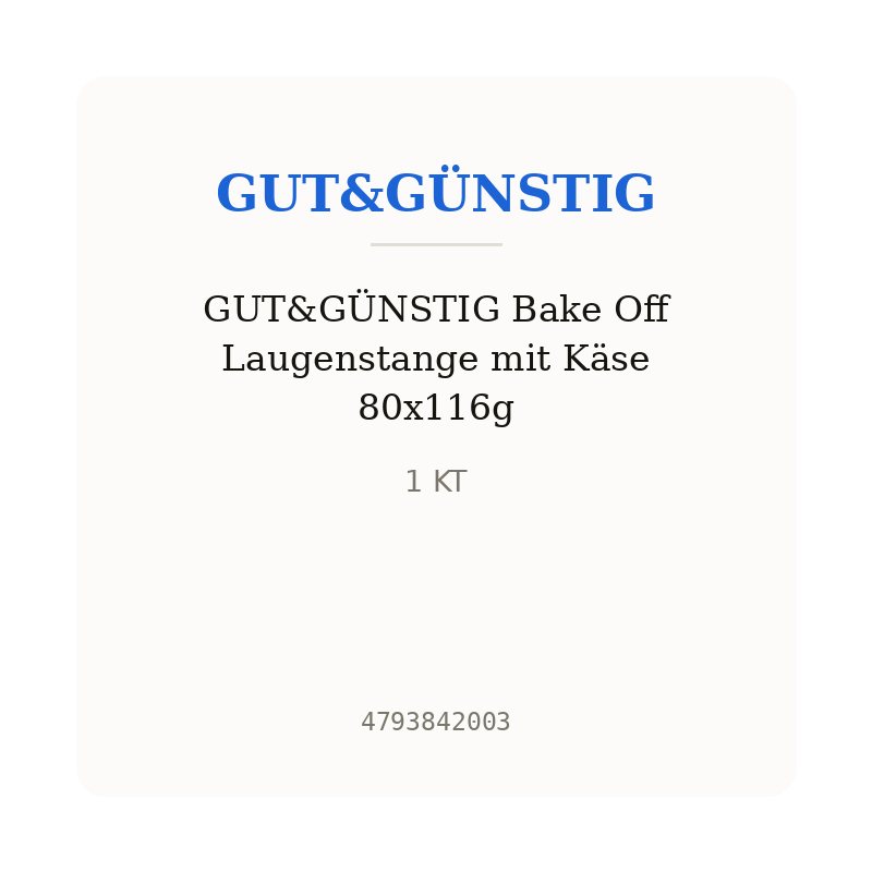 GUT&GÜNSTIG Bake Off Laugenstange mit Käse 80x116g