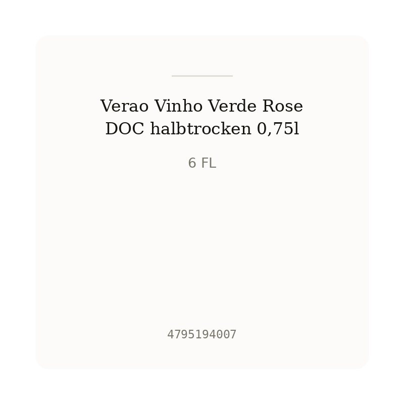 Verao Vinho Verde Rose DOC halbtrocken 0,75l