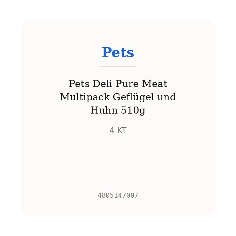 Pets Deli Pure Meat Multipack Geflügel und Huhn 510g
