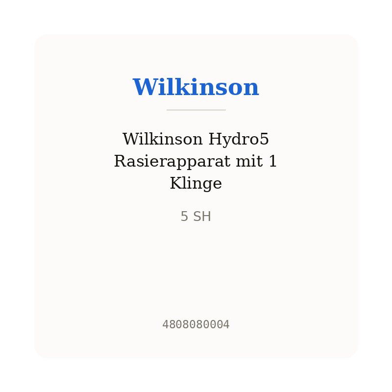Wilkinson Hydro5 Rasierapparat mit 1 Klinge