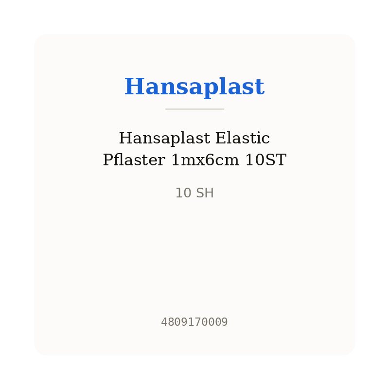 Hansaplast Elastic Pflaster 1mx6cm 10ST