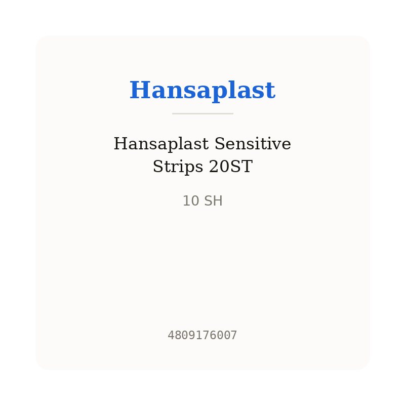 Hansaplast Sensitive Strips 20ST
