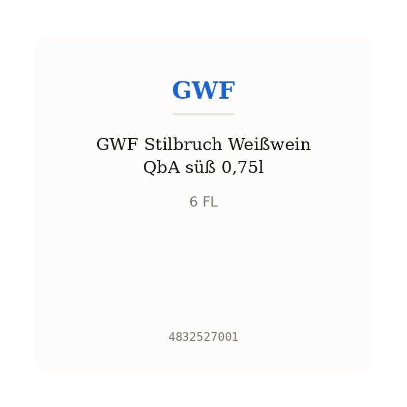 GWF Stilbruch Weißwein QbA süß 0,75l