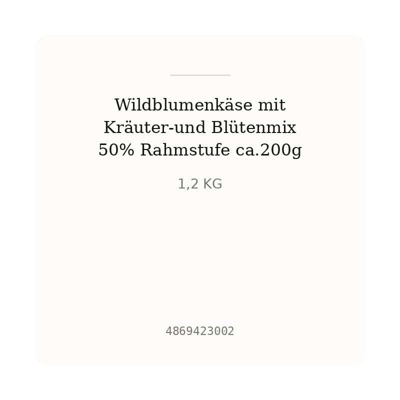 Wildblumenkäse mit Kräuter-und Blütenmix 50% Rahmstufe ca.200g