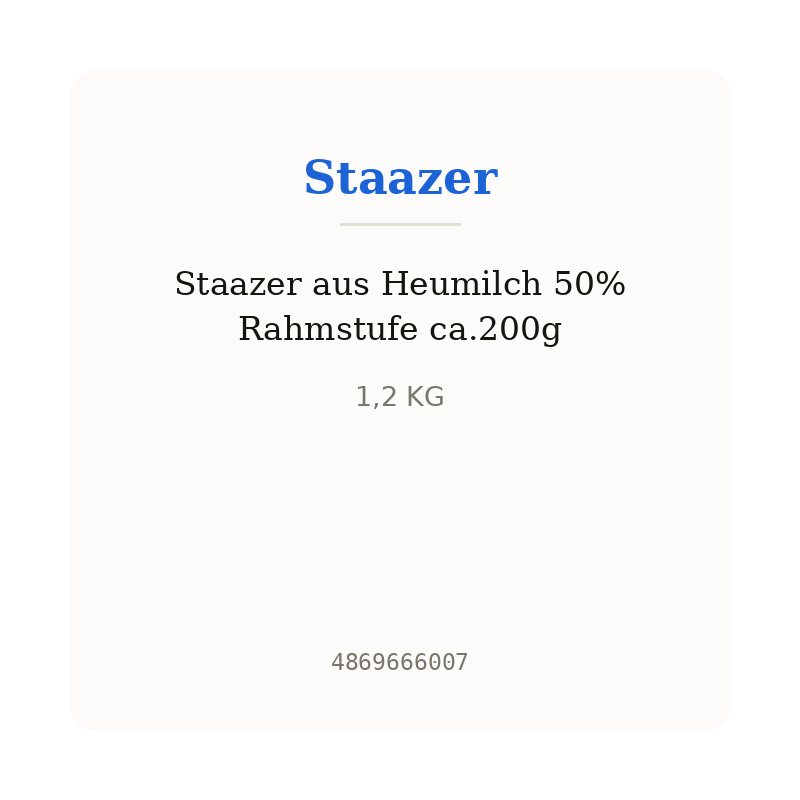 Staazer aus Heumilch 50% Rahmstufe ca.200g