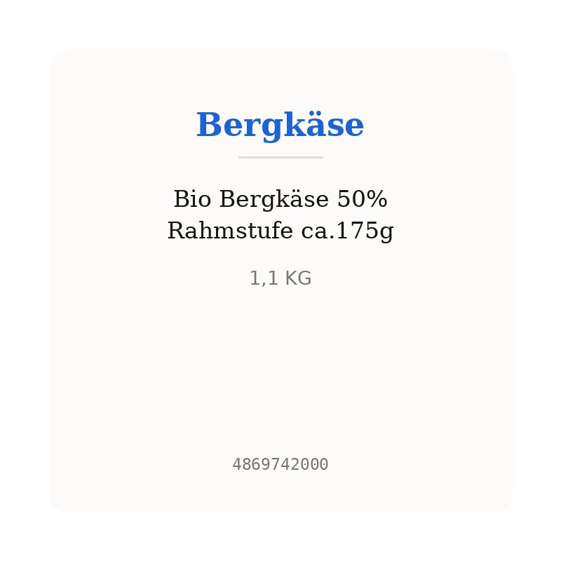 Bio Bergkäse 50% Rahmstufe ca.175g