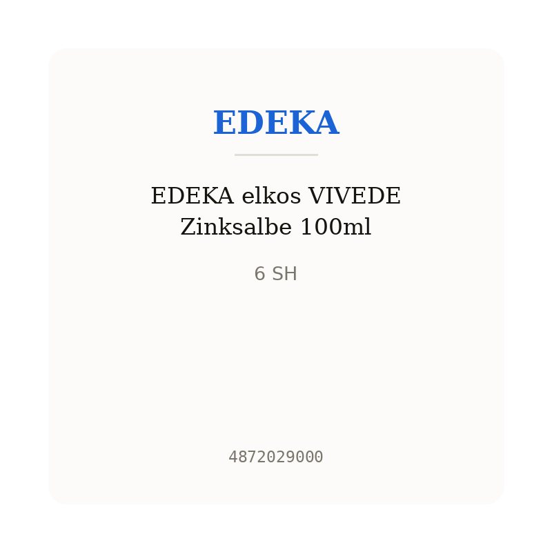 EDEKA elkos VIVEDE Zinksalbe 100ml