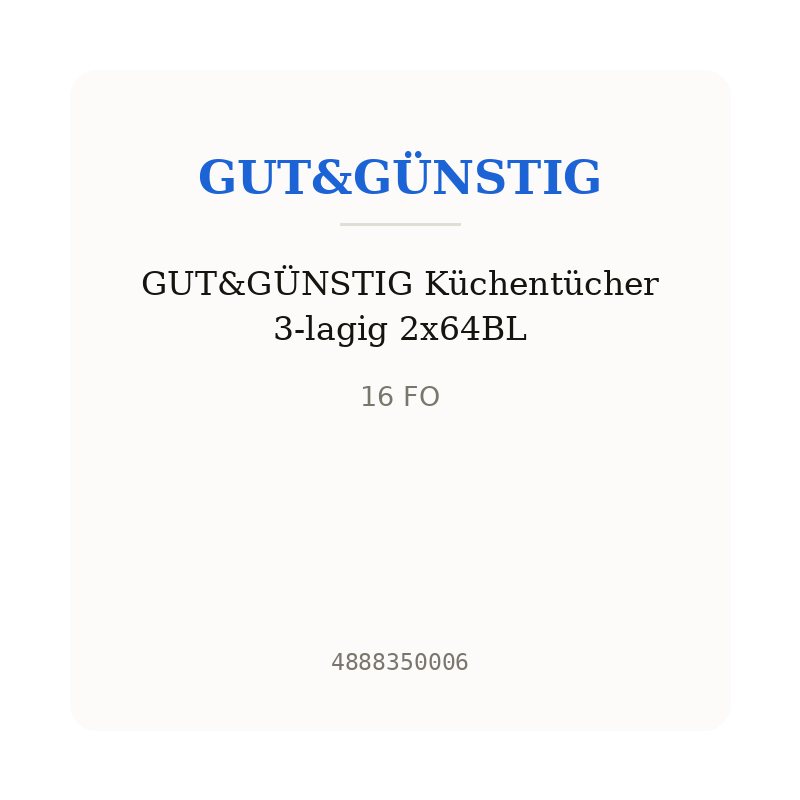 GUT&GÜNSTIG Küchentücher 3-lagig 2x64BL