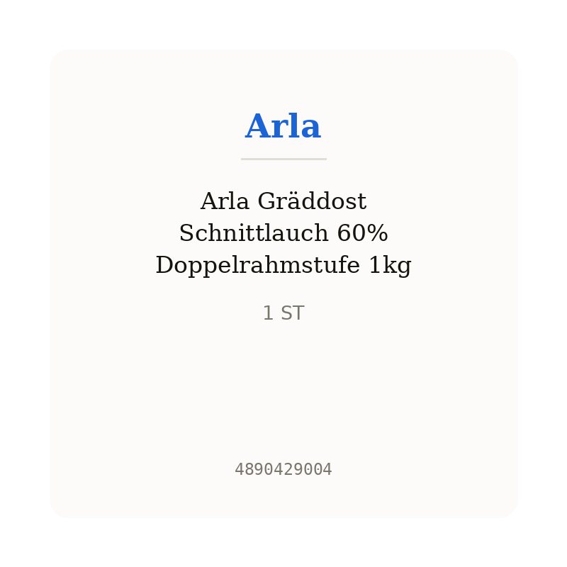 Arla Gräddost Schnittlauch 60% Doppelrahmstufe 1kg