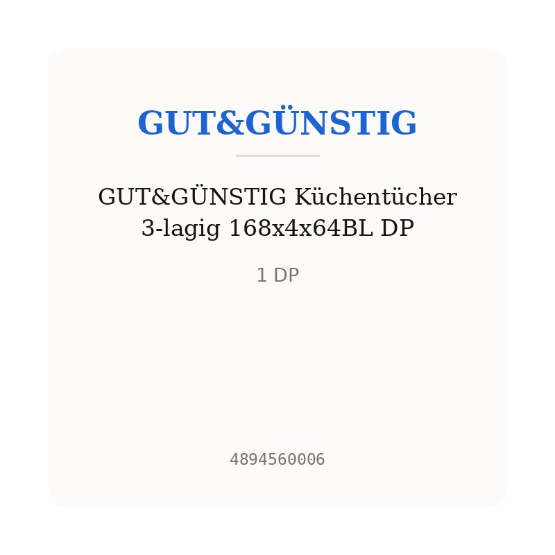 GUT&GÜNSTIG Küchentücher 3-lagig 168x4x64BL DP