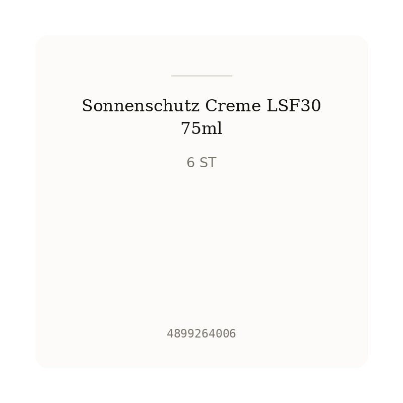 Sonnenschutz Creme LSF30 75ml