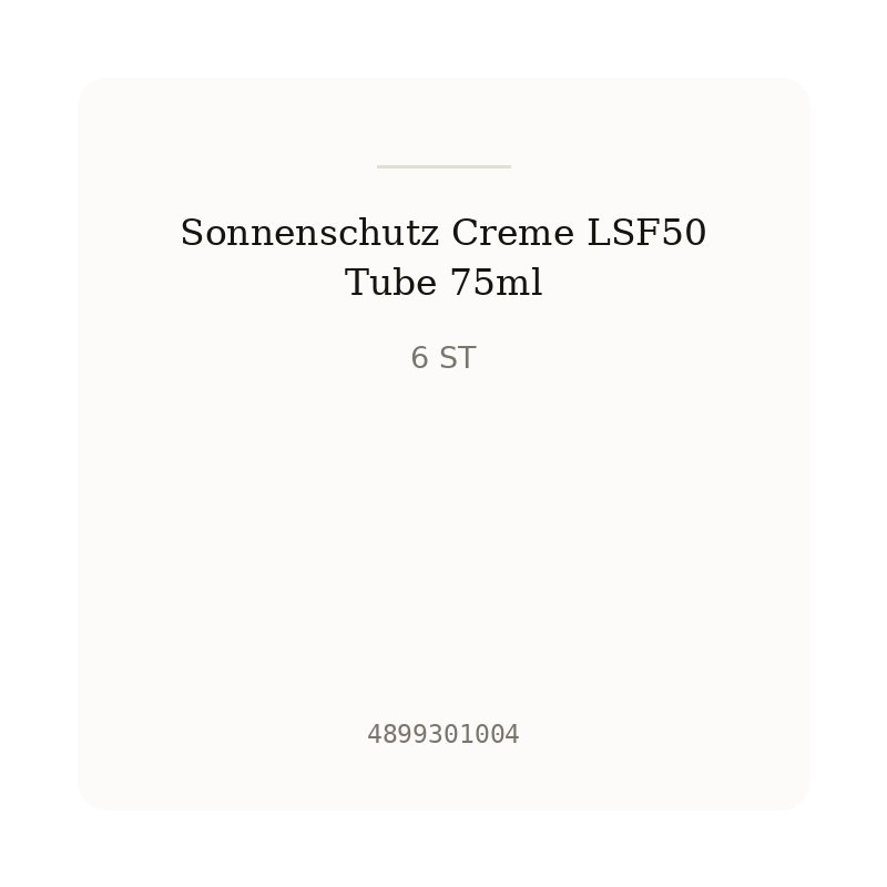 Sonnenschutz Creme LSF50 Tube 75ml