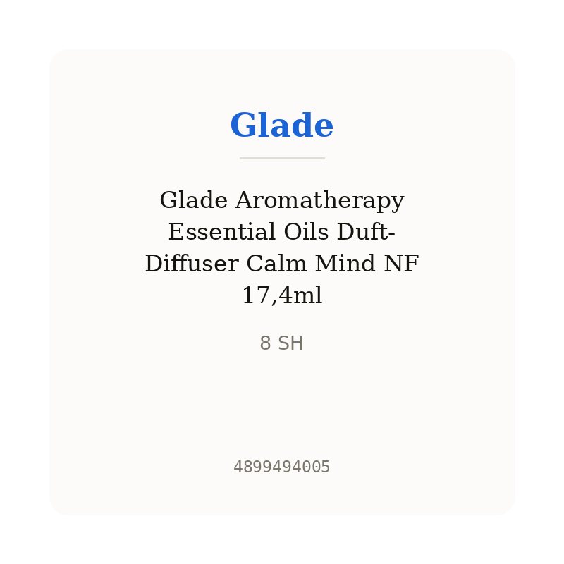 Glade Aromatherapy Essential Oils Duft-Diffuser Calm Mind NF 17,4ml